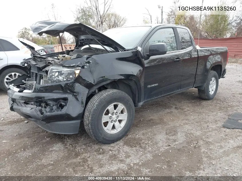 2019 Chevrolet Colorado Wt VIN: 1GCHSBEA9K1135260 Lot: 40839430