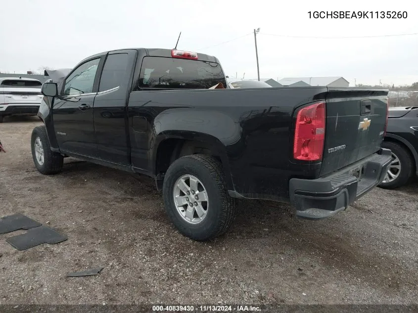 2019 Chevrolet Colorado Wt VIN: 1GCHSBEA9K1135260 Lot: 40839430