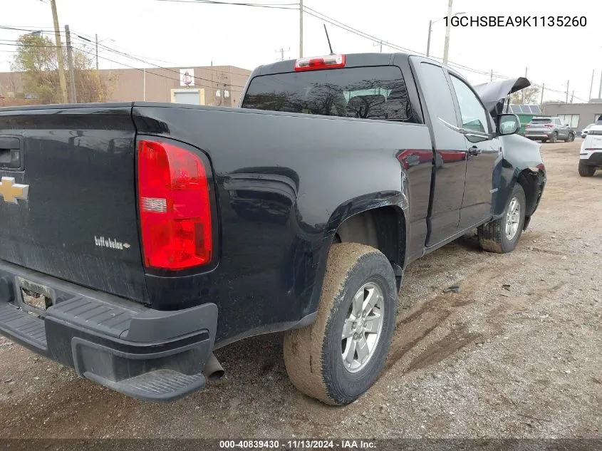 2019 Chevrolet Colorado Wt VIN: 1GCHSBEA9K1135260 Lot: 40839430