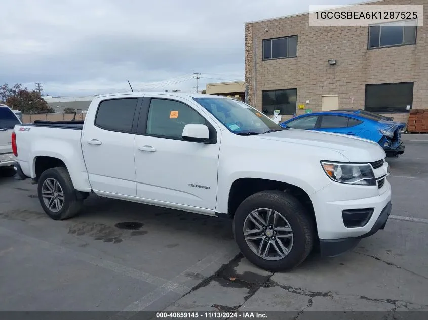 2019 Chevrolet Colorado Wt VIN: 1GCGSBEA6K1287525 Lot: 40859145