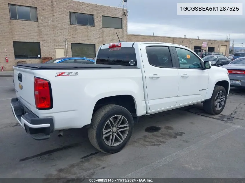 2019 Chevrolet Colorado Wt VIN: 1GCGSBEA6K1287525 Lot: 40859145