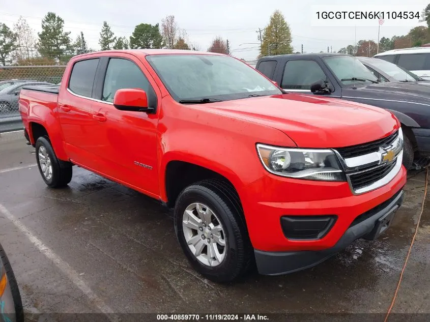 2019 Chevrolet Colorado Lt VIN: 1GCGTCEN6K1104534 Lot: 40859770