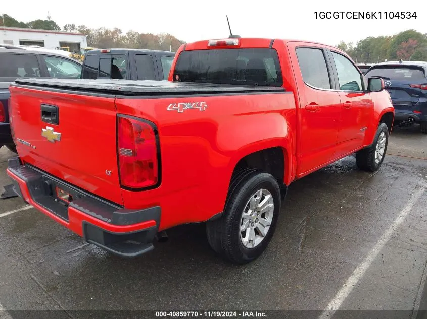 2019 Chevrolet Colorado Lt VIN: 1GCGTCEN6K1104534 Lot: 40859770