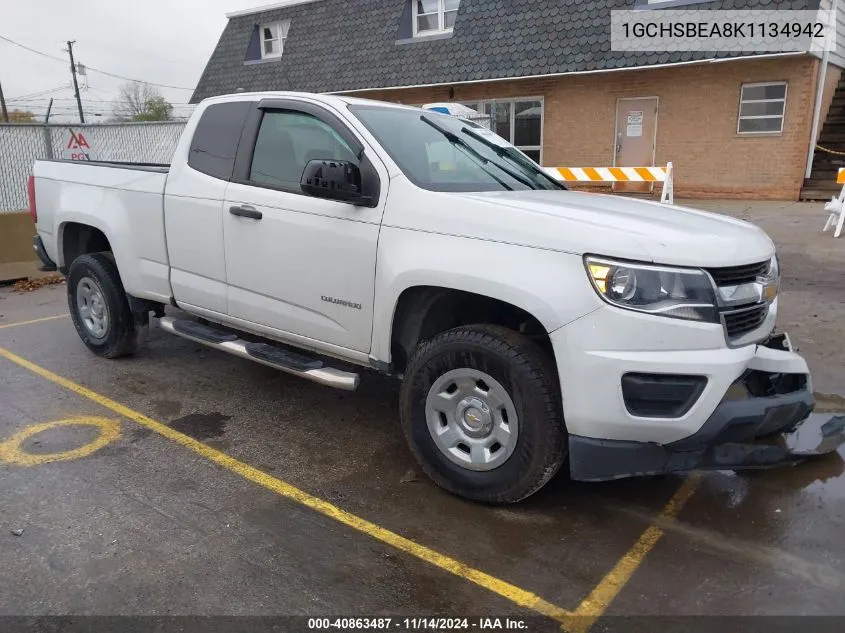 2019 Chevrolet Colorado Wt VIN: 1GCHSBEA8K1134942 Lot: 40863487