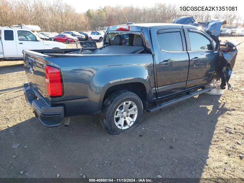 2019 Chevrolet Colorado Lt VIN: 1GCGSCEA2K1351081 Lot: 40880154