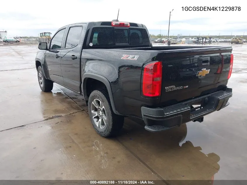 2019 Chevrolet Colorado Z71 VIN: 1GCGSDEN4K1229878 Lot: 40892188