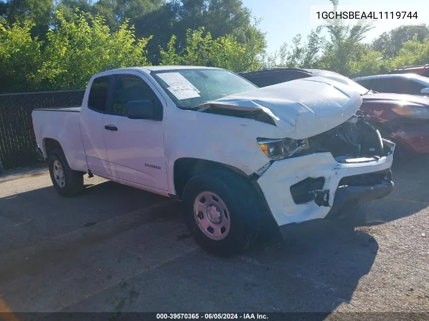 2020 Chevrolet Colorado 2Wd Long Box Wt VIN: 1GCHSBEA4L1119744 Lot: 39570365