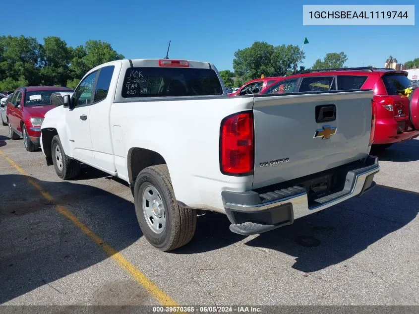 2020 Chevrolet Colorado 2Wd Long Box Wt VIN: 1GCHSBEA4L1119744 Lot: 39570365