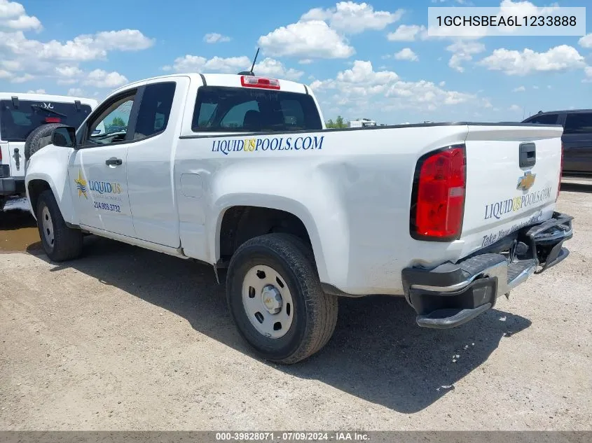 2020 Chevrolet Colorado 2Wd Long Box Wt VIN: 1GCHSBEA6L1233888 Lot: 39828071