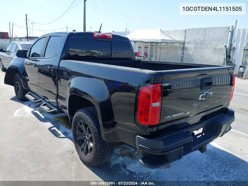 2020 Chevrolet Colorado 4Wd Long Box Z71 VIN: 1GCGTDEN4L1151505 Lot: 39933091