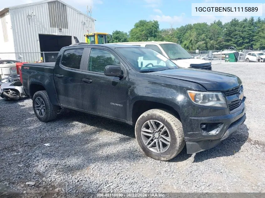 2020 Chevrolet Colorado 4Wd Short Box Wt VIN: 1GCGTBEN5L1115889 Lot: 40118590