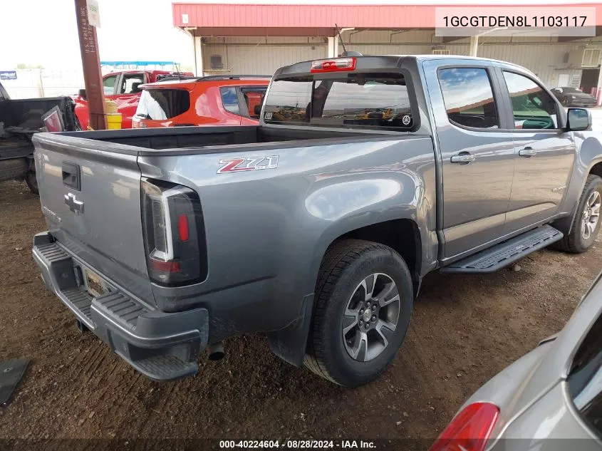 2020 Chevrolet Colorado 4Wd Short Box Z71 VIN: 1GCGTDEN8L1103117 Lot: 40224604