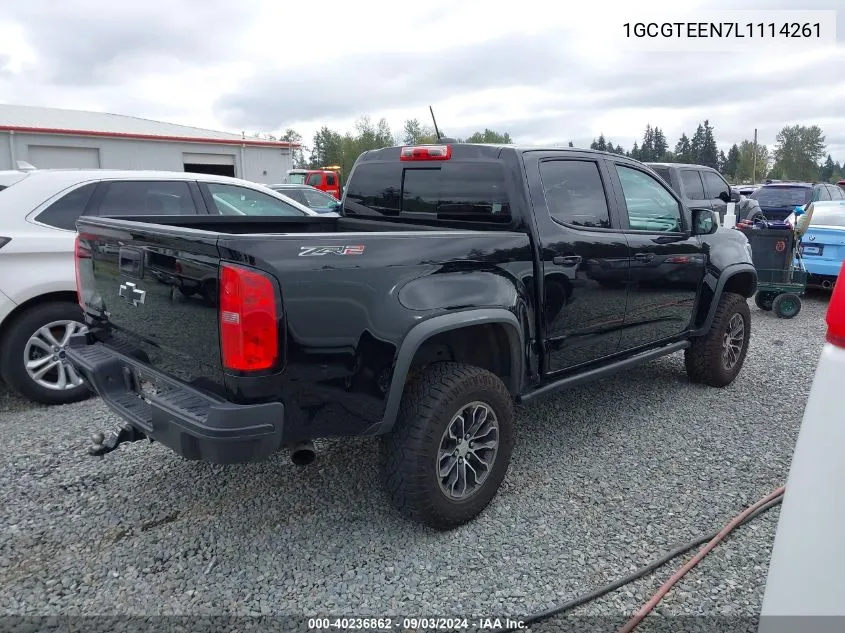 2020 Chevrolet Colorado 4Wd Short Box Zr2 VIN: 1GCGTEEN7L1114261 Lot: 40761297