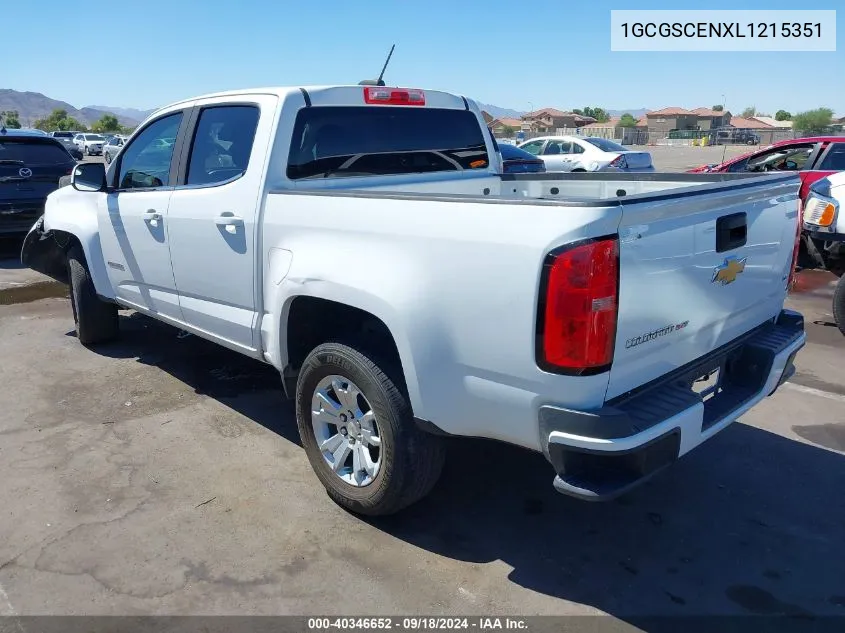 2020 Chevrolet Colorado 2Wd Short Box Lt VIN: 1GCGSCENXL1215351 Lot: 40346652