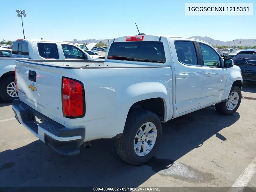 2020 Chevrolet Colorado 2Wd Short Box Lt VIN: 1GCGSCENXL1215351 Lot: 40346652