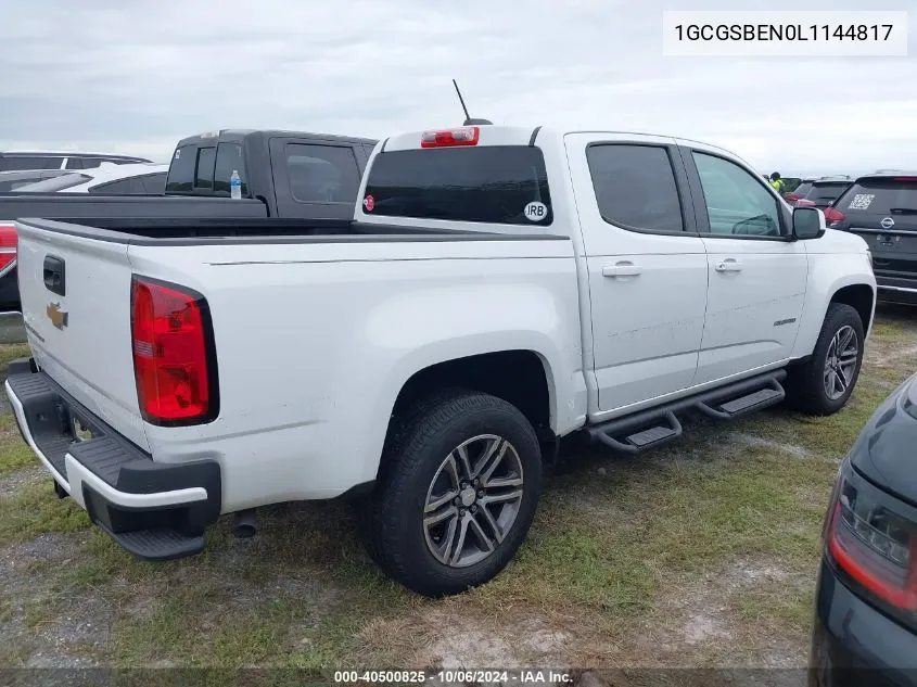 2020 Chevrolet Colorado VIN: 1GCGSBEN0L1144817 Lot: 40500825