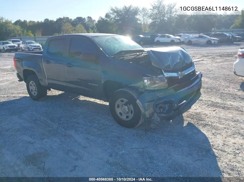 2020 Chevrolet Colorado 2Wd Short Box Wt VIN: 1GCGSBEA6L1148612 Lot: 40568385