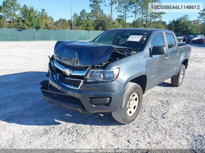 2020 Chevrolet Colorado 2Wd Short Box Wt VIN: 1GCGSBEA6L1148612 Lot: 40568385