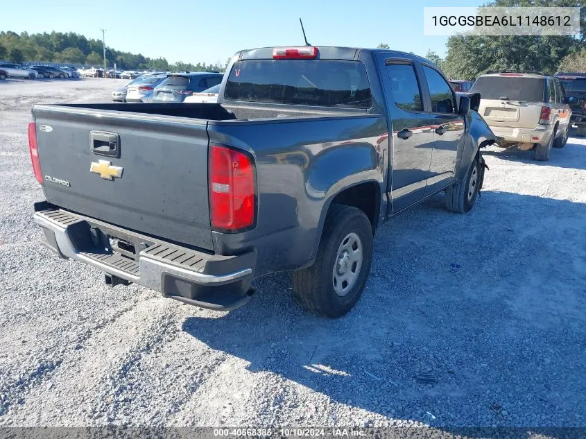 2020 Chevrolet Colorado 2Wd Short Box Wt VIN: 1GCGSBEA6L1148612 Lot: 40568385