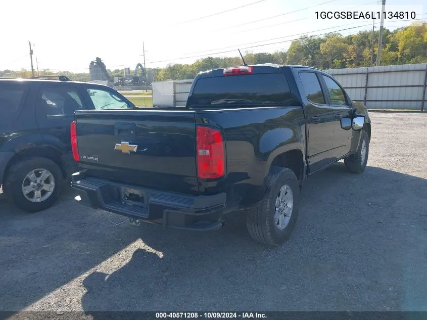 2020 Chevrolet Colorado 2Wd Short Box Wt VIN: 1GCGSBEA6L1134810 Lot: 40571208