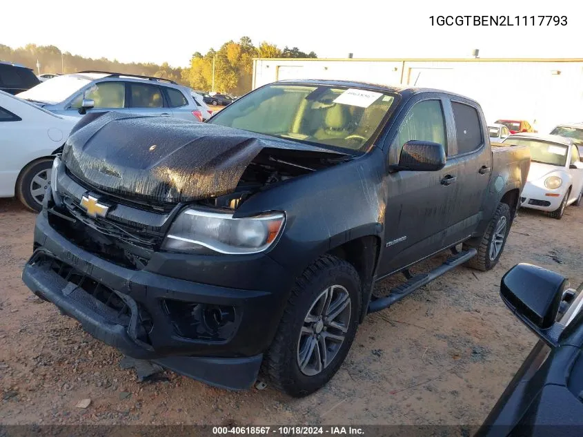 2020 Chevrolet Colorado 4Wd Short Box Wt VIN: 1GCGTBEN2L1117793 Lot: 40618567