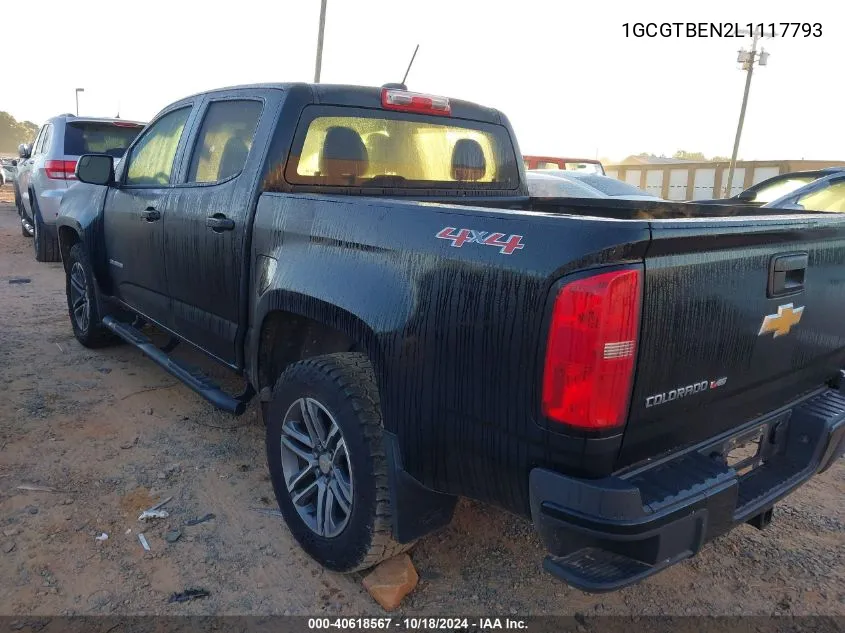 2020 Chevrolet Colorado 4Wd Short Box Wt VIN: 1GCGTBEN2L1117793 Lot: 40618567