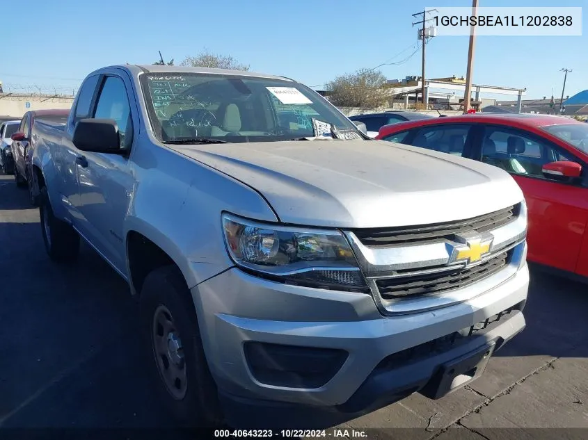 2020 Chevrolet Colorado 2Wd Long Box Wt VIN: 1GCHSBEA1L1202838 Lot: 40643223