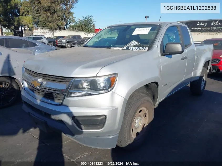 2020 Chevrolet Colorado 2Wd Long Box Wt VIN: 1GCHSBEA1L1202838 Lot: 40643223