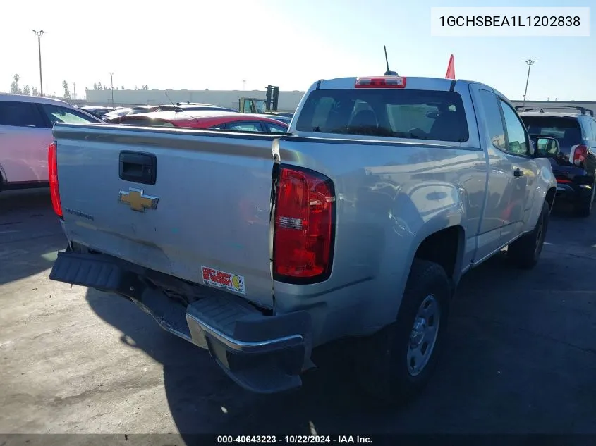 2020 Chevrolet Colorado 2Wd Long Box Wt VIN: 1GCHSBEA1L1202838 Lot: 40643223