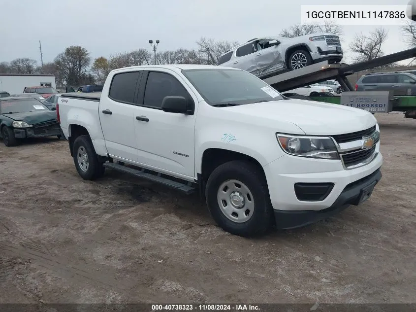 2020 Chevrolet Colorado 4Wd Short Box Wt VIN: 1GCGTBEN1L1147836 Lot: 40738323