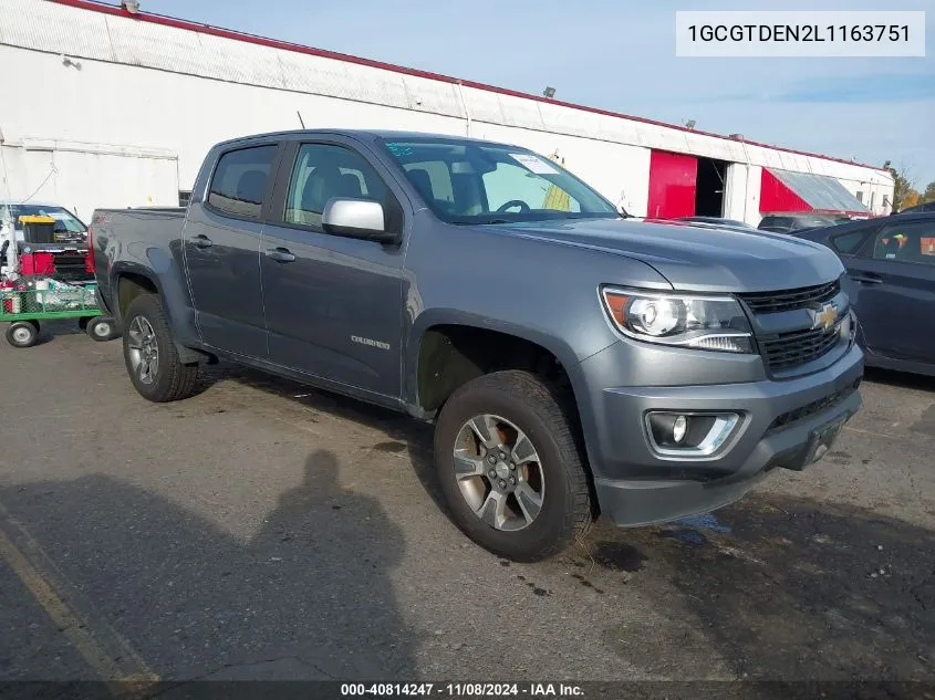 2020 Chevrolet Colorado 4Wd Short Box Z71 VIN: 1GCGTDEN2L1163751 Lot: 40814247