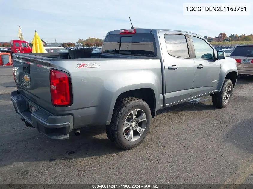 2020 Chevrolet Colorado 4Wd Short Box Z71 VIN: 1GCGTDEN2L1163751 Lot: 40814247