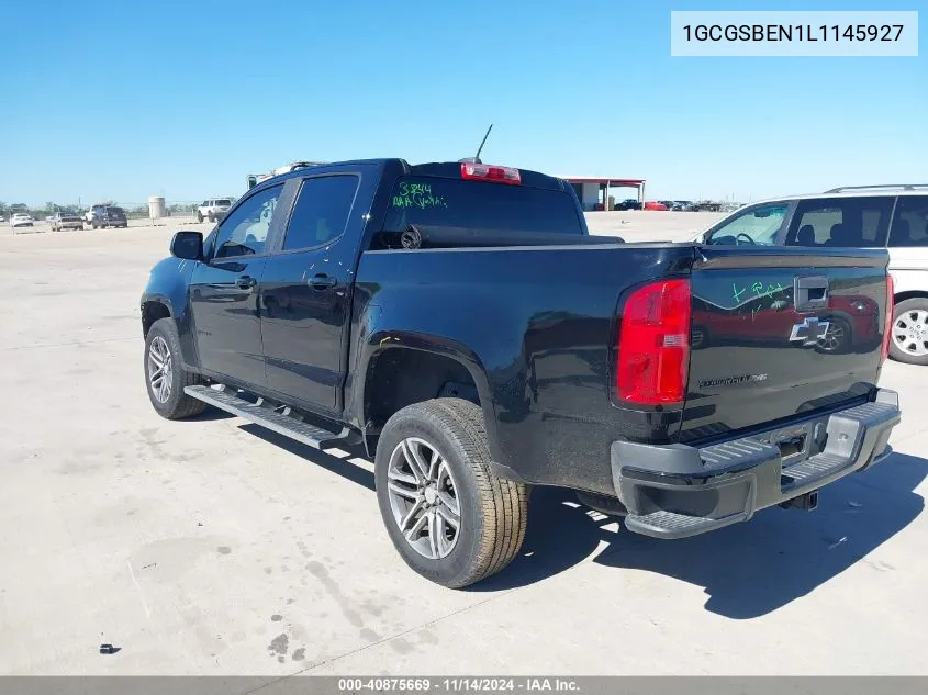 2020 Chevrolet Colorado 2Wd Short Box Wt VIN: 1GCGSBEN1L1145927 Lot: 40875669