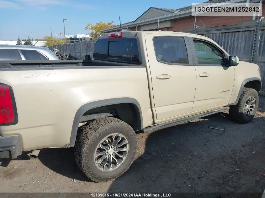 2021 Chevrolet Colorado Zr2 VIN: 1GCGTEEN2M1252842 Lot: 12131515