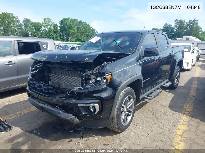 2021 Chevrolet Colorado 2Wd Short Box Wt VIN: 1GCGSBEN7M1104848 Lot: 39556348