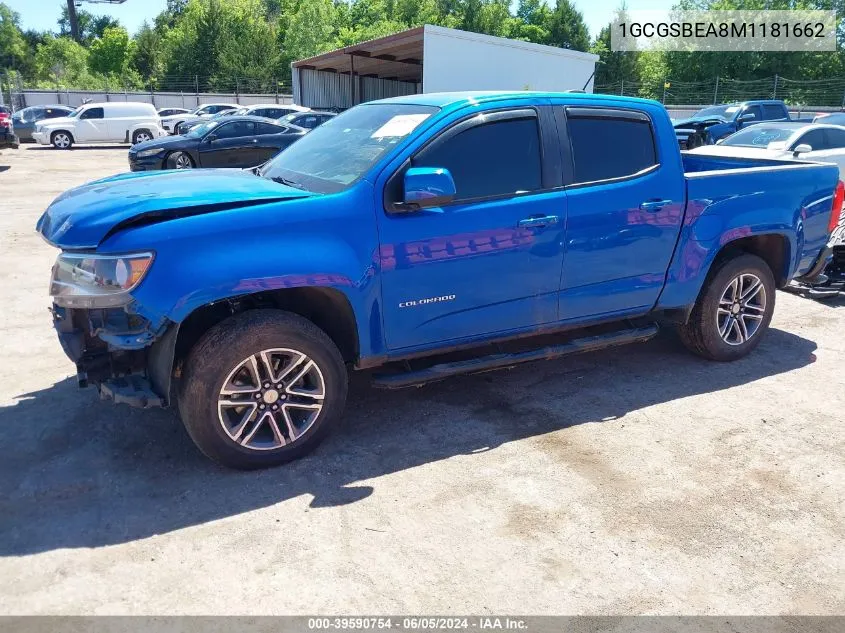 2021 Chevrolet Colorado 2Wd Short Box Wt VIN: 1GCGSBEA8M1181662 Lot: 39590754