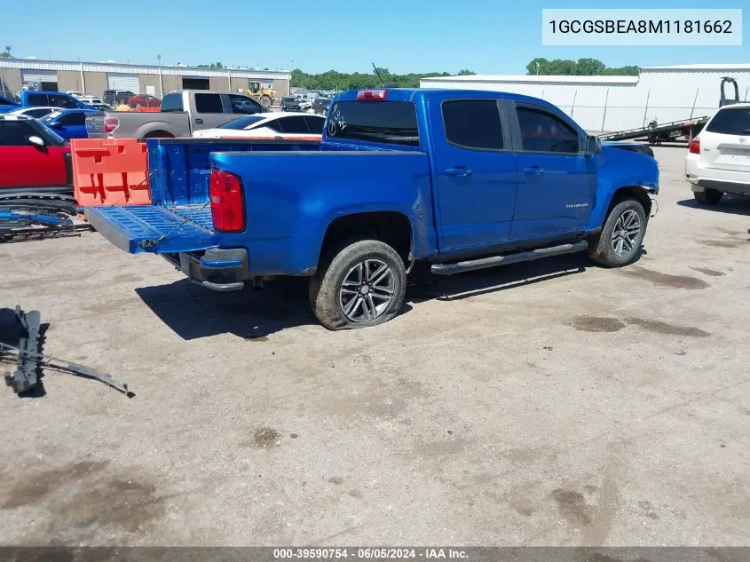 1GCGSBEA8M1181662 2021 Chevrolet Colorado 2Wd Short Box Wt