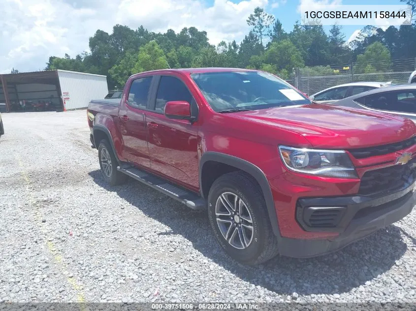 2021 Chevrolet Colorado 2Wd Short Box Wt VIN: 1GCGSBEA4M1158444 Lot: 39751506