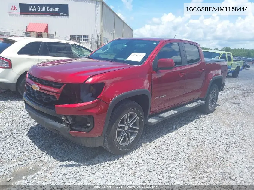 1GCGSBEA4M1158444 2021 Chevrolet Colorado 2Wd Short Box Wt