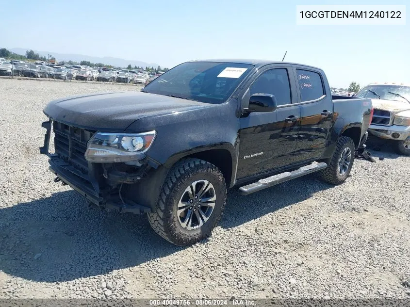 2021 Chevrolet Colorado 4Wd Short Box Z71 VIN: 1GCGTDEN4M1240122 Lot: 40049756