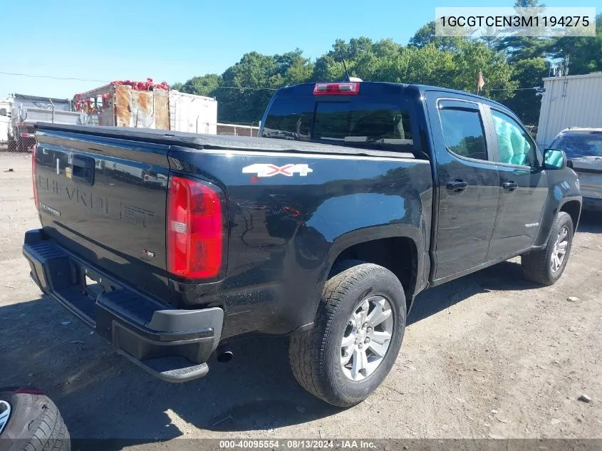 2021 Chevrolet Colorado Lt VIN: 1GCGTCEN3M1194275 Lot: 40095554