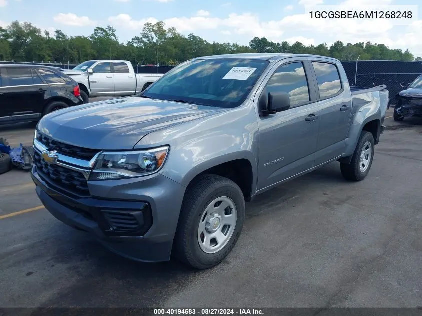 1GCGSBEA6M1268248 2021 Chevrolet Colorado 2Wd Short Box Wt