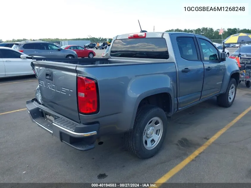 2021 Chevrolet Colorado 2Wd Short Box Wt VIN: 1GCGSBEA6M1268248 Lot: 40194583