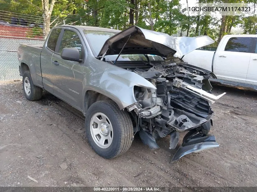 2021 Chevrolet Colorado 2Wd Long Box Wt VIN: 1GCHSBEA7M1174321 Lot: 40220011