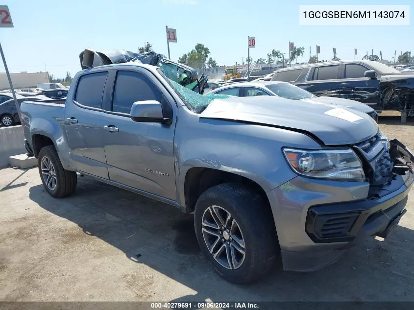 2021 Chevrolet Colorado 2Wd Short Box Wt VIN: 1GCGSBEN6M1143074 Lot: 40279691