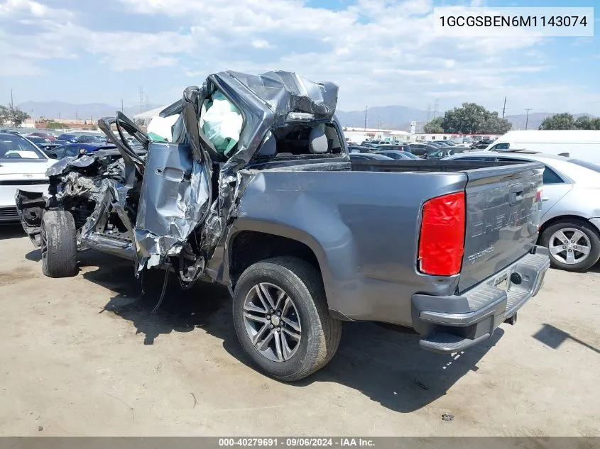 1GCGSBEN6M1143074 2021 Chevrolet Colorado 2Wd Short Box Wt