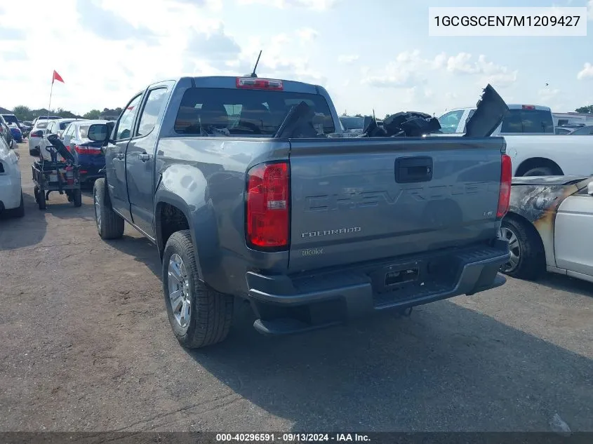 2021 Chevrolet Colorado 2Wd Short Box Lt VIN: 1GCGSCEN7M1209427 Lot: 40296591