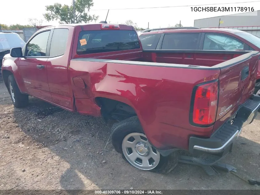 2021 Chevrolet Colorado 2Wd Long Box Wt VIN: 1GCHSBEA3M1178916 Lot: 40309706