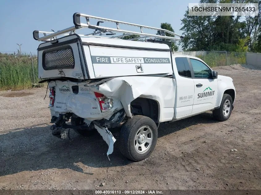 2021 Chevrolet Colorado 2Wd Long Box Wt VIN: 1GCHSBEN9M1265433 Lot: 40316113