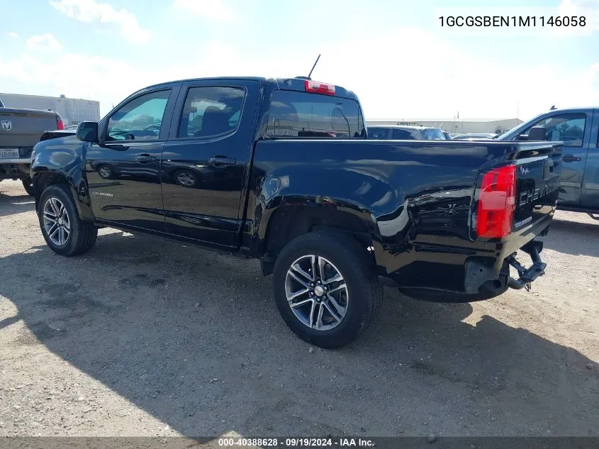 1GCGSBEN1M1146058 2021 Chevrolet Colorado 2Wd Short Box Wt